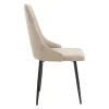Chair Azori pakoworld velvet beige-grey black metal leg 49x55x85cm