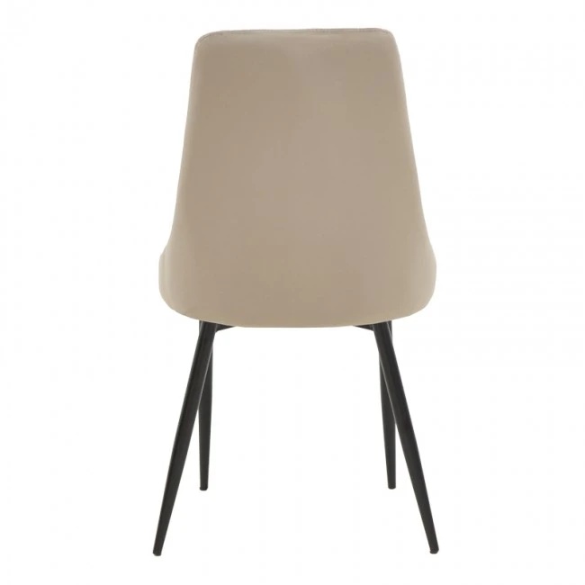 Chair Azori pakoworld velvet beige-grey black metal leg 49x55x85cm