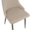 Chair Azori pakoworld velvet beige-grey black metal leg 49x55x85cm
