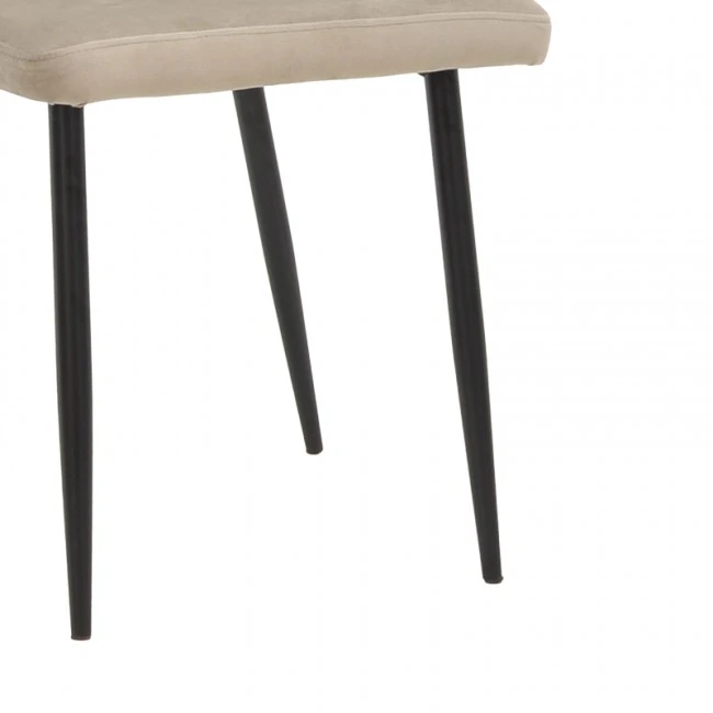 Chair Azori pakoworld velvet beige-grey black metal leg 49x55x85cm