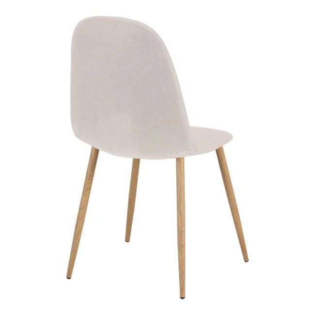 Chair Bella pakoworld light grey-beige fabric-natural metal leg 43x52x88cm