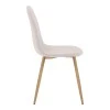 Chair Bella pakoworld light grey-beige fabric-natural metal leg 43x52x88cm