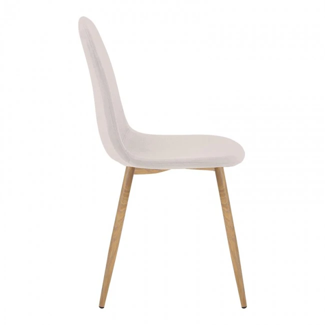 Chair Bella pakoworld light grey-beige fabric-natural metal leg 43x52x88cm