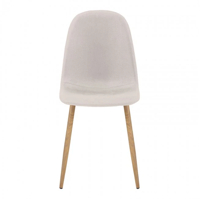Chair Bella pakoworld light grey-beige fabric-natural metal leg 43x52x88cm