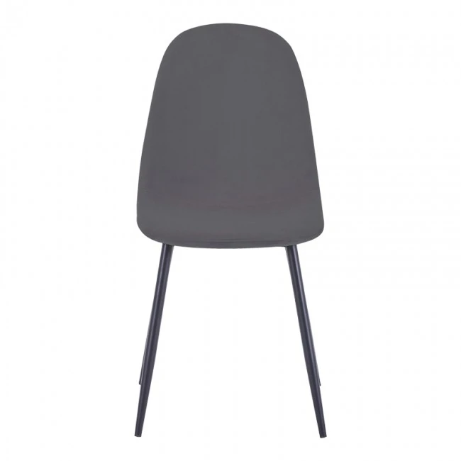 Chair Bella pakoworld dark grey velvet  fabric-black metal leg 43x52x88cm