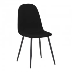 Chair Bella pakoworld black fabric-black metal leg 43x52x88cm