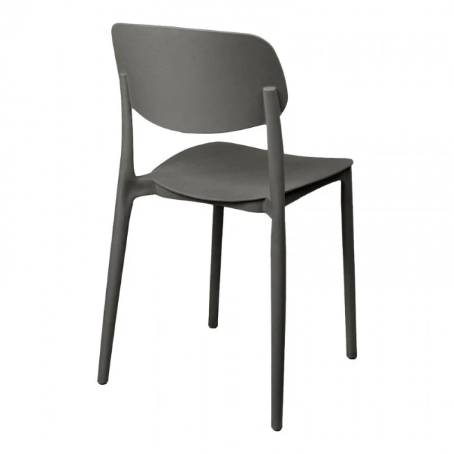 Stackable Berdian pakoworld pp chair in dark grey color 38x49x79cm