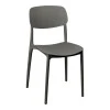 Stackable Berdian pakoworld pp chair in dark grey color 38x49x79cm