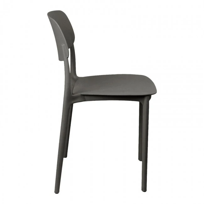 Stackable Berdian pakoworld pp chair in dark grey color 38x49x79cm