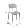 Stackable Berdian pakoworld pp chair in dark grey color 38x49x79cm