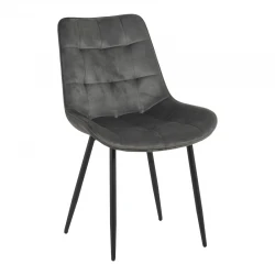 Καρέκλα Berne pakoworld βελούδο σε ανθρακί απόχρωση 53x62x84εκ