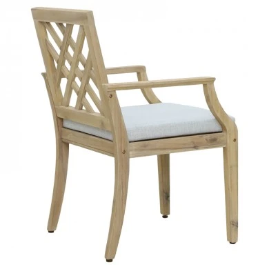 Bolen pakoworld armchair solid acacia wood-beige fabric 59x63.2x90cm