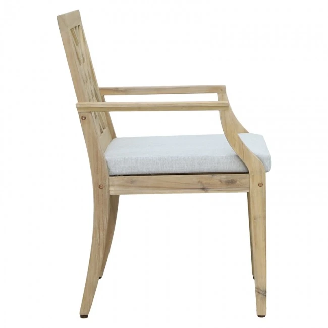 Bolen pakoworld armchair solid acacia wood-beige fabric 59x63.2x89.9cm