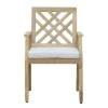 Bolen pakoworld armchair solid acacia wood-beige fabric 59x63.2x89.9cm