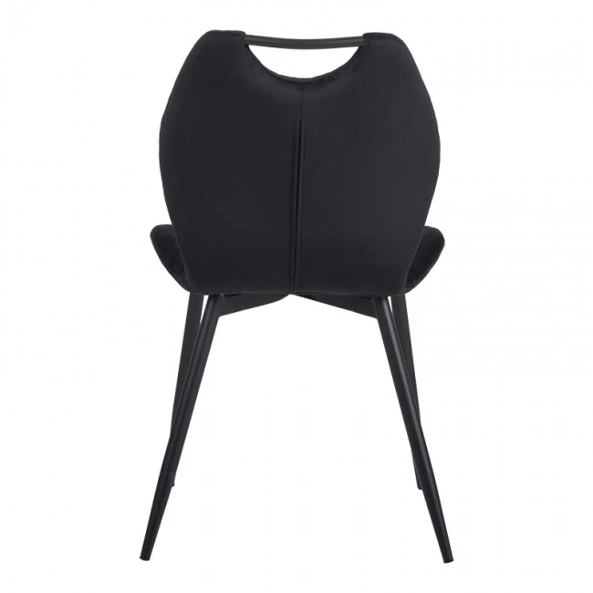 Καρέκλα Bongo pakoworld βελούδο σε μαύρη απόχρωση με μαύρα μεταλλικά πόδια 56.5x47x84εκ