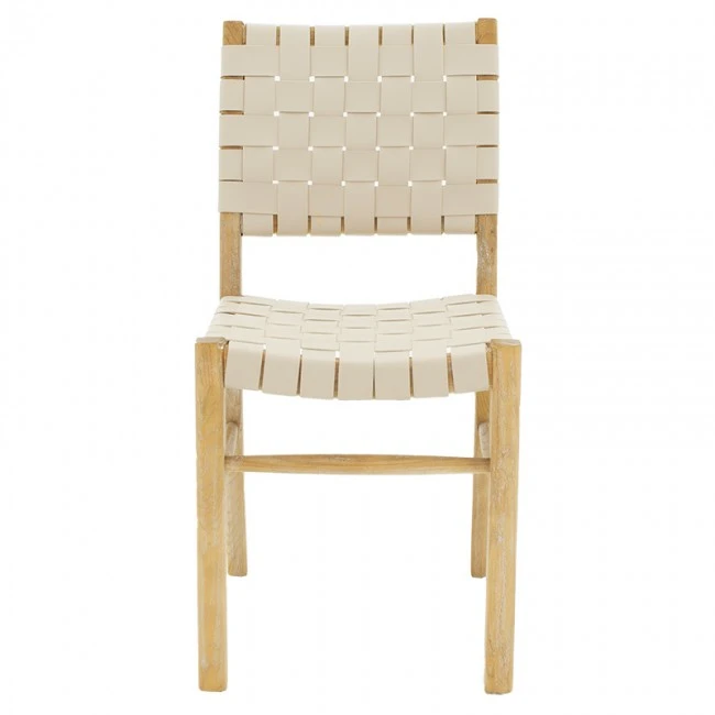 Καρέκλα Brane pakoworld ξύλο sonoma antique-έδρα pu εκρού