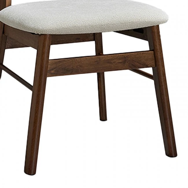 Καρέκλα Cairo pakoworld rubberwood σε καρυδί-εκρού απόχρωση 47x47x76εκ