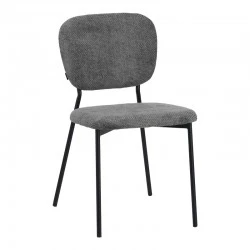 Καρέκλα Cathair pakoworld μπουκλέ ύφασμα σε γκρι απόχρωση με μαύρα μεταλλικά πόδια 48x53x82εκ Καρέκλα Cathair pakoworld μπουκλέ ύφασμα σε γκρι απόχρωση με μαύρα μεταλλικά πόδια 48x53x82εκ