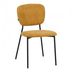 Καρέκλα Cathair pakoworld μπουκλέ ύφασμα σε κίτρινη απόχρωση με μαύρα μεταλλικά πόδια 48x53x82εκ Καρέκλα Cathair pakoworld μπουκλέ ύφασμα σε κίτρινη απόχρωση με μαύρα μεταλλικά πόδια 48x53x82εκ