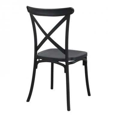 Stackable rossie pakoworld pp chair in black shade 38x46.5x82cm