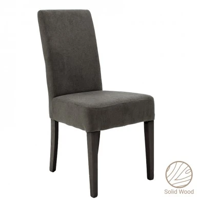 Wooden chair Ditta pakoworld with dark grey fabric - wooden legs black