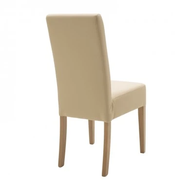 Chair Ditta pakoworld with ecru pu - wooden legs sonoma