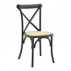 Dylon pakoworld stackable chair black beech wood-natural rattan seat 48x52x89cm Dylon pakoworld stackable chair black beech wood-natural rattan seat 48x52x89cm