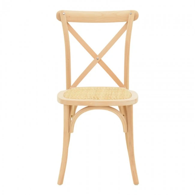 Dylon pakoworld stackable chair unpainted beech wood-rattan seat 48x52x89cm