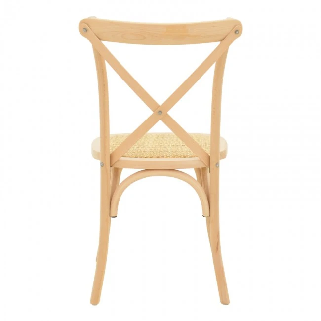 Dylon pakoworld stackable chair unpainted beech wood-rattan seat 48x52x89cm