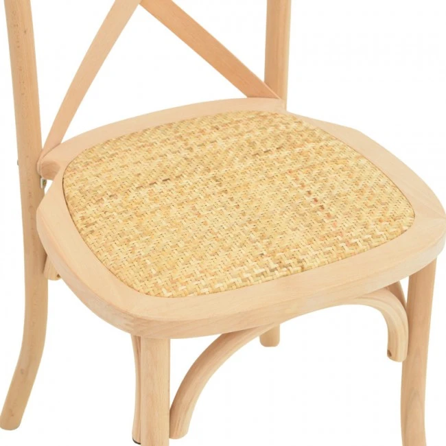 Dylon pakoworld stackable chair unpainted beech wood-rattan seat 48x52x89cm