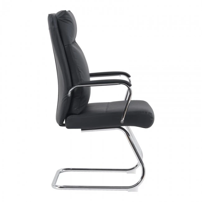 Visitor chair Siquel I pakoworld pu in black color 58x62x105cm