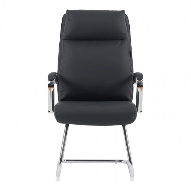 Visitor chair Siquel I pakoworld pu in black color 58x62x105cm