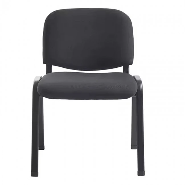 Guest chair stackable Anilian pakoworld black fabric-leg black metal 55x44x77cm