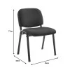Guest chair stackable Anilian pakoworld black fabric-leg black metal 55x44x77cm