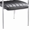 Cazen stackable guest chair pakoworld black pu-chrome leg 55x49x84cm