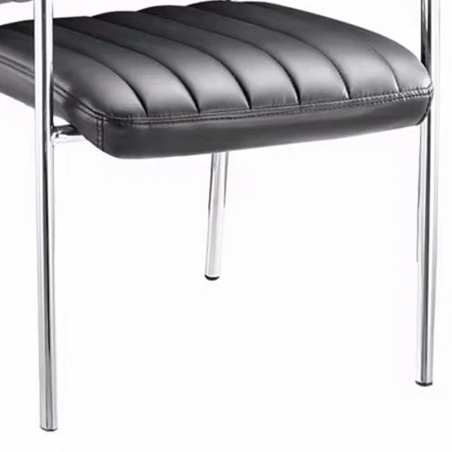 Cazen stackable guest chair pakoworld black pu-chrome leg 55x49x84cm