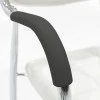 Stackable guest chair Otlen pakoworld white pu-chrome leg 47x45x87cm