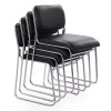 Guest stackable chair Randin pakoworld black pu-chrome leg 42x44x77cm