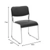 Guest stackable chair Randin pakoworld black pu-chrome leg 42x44x77cm