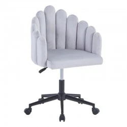 Work chair Manole pakoworld grey velvet  57x50x77-87cm