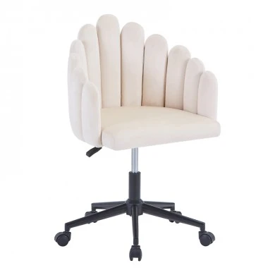 Work chair Manole pakoworld cream velvet  57x50x77-87cm