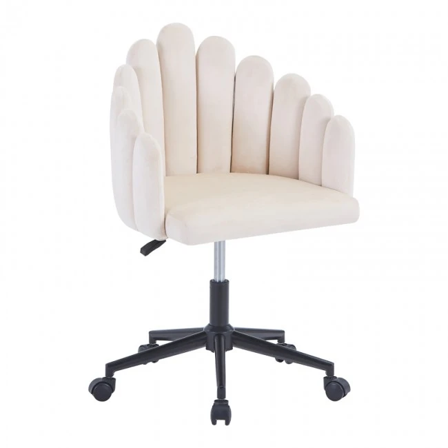 Swivel work chair Manole pakoworld cream velvet  57x50x77-87cm
