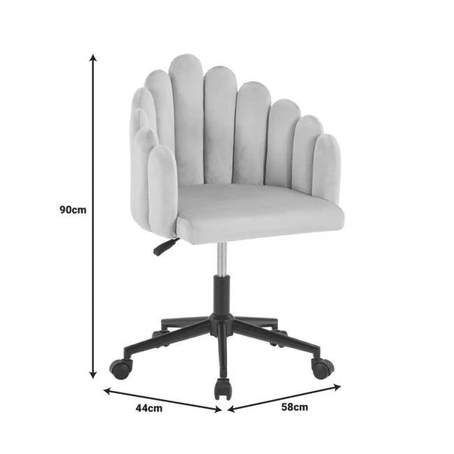 Swivel work chair Manole pakoworld grey fabric  57x50x77-87cm