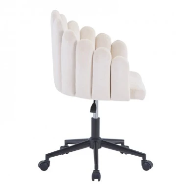 Work chair Manole pakoworld cream velvet  57x50x77-87cm