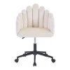 Swivel work chair Manole pakoworld cream velvet  57x50x77-87cm