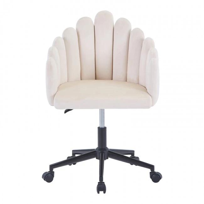 Swivel work chair Manole pakoworld cream velvet  57x50x77-87cm