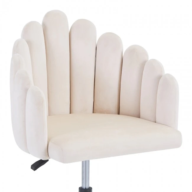 Swivel work chair Manole pakoworld cream velvet  57x50x77-87cm