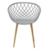 Armchair Ezra pakoworld grey pp-natural metal leg 62x42x82cm