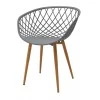 Armchair Ezra pakoworld grey pp-natural metal leg 62x42x82cm