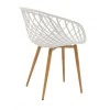 Armchair Ezra pakoworld white pp-natural metal leg 62x42x82cm